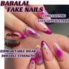 imageBABALAL Purple Press on Nails Medium Almond Fake Nails Ombre Nails Glue on Acrylic Nails French Tip Stick on Nails Supplies Y2k Star Nails 24Pcs Stiletto Full Cover False Nails for Women GirlsBNJ02