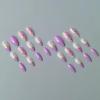 imageBABALAL Purple Press on Nails Medium Almond Fake Nails Ombre Nails Glue on Acrylic Nails French Tip Stick on Nails Supplies Y2k Star Nails 24Pcs Stiletto Full Cover False Nails for Women GirlsBNJ05