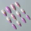 imageBABALAL Purple Press on Nails Medium Almond Fake Nails Ombre Nails Glue on Acrylic Nails French Tip Stick on Nails Supplies Y2k Star Nails 24Pcs Stiletto Full Cover False Nails for Women GirlsBNJ05