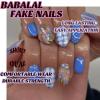 imageBABALAL Purple Press on Nails Medium Almond Fake Nails Ombre Nails Glue on Acrylic Nails French Tip Stick on Nails Supplies Y2k Star Nails 24Pcs Stiletto Full Cover False Nails for Women GirlsBNJ10