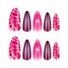 imageBABALAL Purple Press on Nails Medium Almond Fake Nails Ombre Nails Glue on Acrylic Nails French Tip Stick on Nails Supplies Y2k Star Nails 24Pcs Stiletto Full Cover False Nails for Women GirlsBNJ26purple