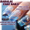 imageBABALAL Purple Press on Nails Short Square Fake Nails Cat Eye Glue on Nails Golden Glitter Shiny Acrylic Nails 24Pcs Squoval Manicure Artificial DIY False Nails for Women and GirlsFNU104blue