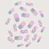 imageBABALAL Purple Press on Nails Short Square Fake Nails Cat Eye Glue on Nails Golden Glitter Shiny Acrylic Nails 24Pcs Squoval Manicure Artificial DIY False Nails for Women and GirlsFNU110flower