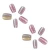 imageBABALAL Purple Press on Nails Short Square Fake Nails Cat Eye Glue on Nails Golden Glitter Shiny Acrylic Nails 24Pcs Squoval Manicure Artificial DIY False Nails for Women and GirlsFNU102pink