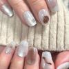 imageBABALAL Purple Press on Nails Short Square Fake Nails Cat Eye Glue on Nails Golden Glitter Shiny Acrylic Nails 24Pcs Squoval Manicure Artificial DIY False Nails for Women and GirlsFNU107cute