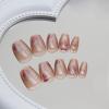 imageBABALAL Purple Press on Nails Short Square Fake Nails Cat Eye Glue on Nails Golden Glitter Shiny Acrylic Nails 24Pcs Squoval Manicure Artificial DIY False Nails for Women and GirlsFNU101heart