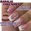 imageBABALAL Purple Press on Nails Short Square Fake Nails Cat Eye Glue on Nails Golden Glitter Shiny Acrylic Nails 24Pcs Squoval Manicure Artificial DIY False Nails for Women and GirlsFNU112pink