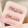 imageBABALAL Purple Press on Nails Short Square Fake Nails Cat Eye Glue on Nails Golden Glitter Shiny Acrylic Nails 24Pcs Squoval Manicure Artificial DIY False Nails for Women and GirlsFNU111flower