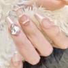 imageBABALAL Purple Press on Nails Short Square Fake Nails Cat Eye Glue on Nails Golden Glitter Shiny Acrylic Nails 24Pcs Squoval Manicure Artificial DIY False Nails for Women and GirlsFNU114pink