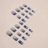 imageBABALAL Purple Press on Nails Short Square Fake Nails Cat Eye Glue on Nails Golden Glitter Shiny Acrylic Nails 24Pcs Squoval Manicure Artificial DIY False Nails for Women and GirlsFNU104blue