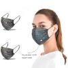 imageBABALAL Rhinestone Mesh Mask for Women Shiny Crystal Masquerade Face Mask Washable Party Nightclub Mouth Covering