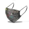 imageBABALAL Rhinestone Mesh Mask for Women Shiny Crystal Masquerade Face Mask Washable Party Nightclub Mouth Covering