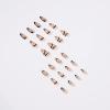 imageBABALAL Round Press on Nails Medium Fake Nails with Nail Glue Glue on Nails 24pcs Oval Acrylic Nails with Swirl French Nails for Women and GirlsNAILA05