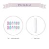 imageBABALAL Round Press on Nails Medium Fake Nails with Nail Glue Glue on Nails 24pcs Oval Acrylic Nails with Swirl French Nails for Women and GirlsNAILA14