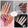 imageBABALAL Round Press on Nails Medium Fake Nails with Nail Glue Glue on Nails 24pcs Oval Acrylic Nails with Swirl French Nails for Women and GirlsNAILA16