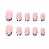 imageBABALAL Round Press on Nails Short Fake Nails Cow Print French Tip Glue on Nails 24Pcs Oval Acrylic Nails for Women and GirlsFNG101cow