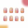 imageBABALAL Round Press on Nails Short Fake Nails Cow Print French Tip Glue on Nails 24Pcs Oval Acrylic Nails for Women and GirlsFNG102bling
