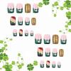 imageBABALAL Round Press on Nails Short Fake Nails Cow Print French Tip Glue on Nails 24Pcs Oval Acrylic Nails for Women and GirlsFNG105green