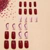 imageBABALAL Round Press on Nails Short Fake Nails Cow Print French Tip Glue on Nails 24Pcs Oval Acrylic Nails for Women and GirlsFNG105red