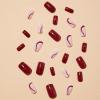 imageBABALAL Round Press on Nails Short Fake Nails Cow Print French Tip Glue on Nails 24Pcs Oval Acrylic Nails for Women and GirlsFNG105red
