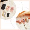 imageBABALAL Round Press on Nails Short Fake Nails Cow Print French Tip Glue on Nails 24Pcs Oval Acrylic Nails for Women and GirlsFNG105snowflake