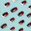 imageBABALAL Round Press on Nails Short Fake Nails Cow Print French Tip Glue on Nails 24Pcs Oval Acrylic Nails for Women and GirlsFNG106blackred