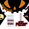 imageBABALAL Round Press on Nails Short Fake Nails Cow Print French Tip Glue on Nails 24Pcs Oval Acrylic Nails for Women and GirlsFNG106blackred