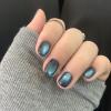 imageBABALAL Round Press on Nails Short Fake Nails Cow Print French Tip Glue on Nails 24Pcs Oval Acrylic Nails for Women and GirlsFNG106green