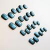 imageBABALAL Round Press on Nails Short Fake Nails Cow Print French Tip Glue on Nails 24Pcs Oval Acrylic Nails for Women and GirlsFNG106green