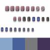 imageBABALAL Round Press on Nails Short Fake Nails Cow Print French Tip Glue on Nails 24Pcs Oval Acrylic Nails for Women and GirlsFNG106star