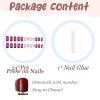 imageBABALAL Round Press on Nails Short Fake Nails Cow Print French Tip Glue on Nails 24Pcs Oval Acrylic Nails for Women and GirlsFNG107bow