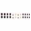 imageBABALAL Round Press on Nails Short Fake Nails Cow Print French Tip Glue on Nails 24Pcs Oval Acrylic Nails for Women and GirlsFNG107brown