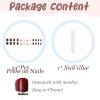 imageBABALAL Round Press on Nails Short Fake Nails Cow Print French Tip Glue on Nails 24Pcs Oval Acrylic Nails for Women and GirlsFNG107brown