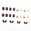 imageBABALAL Round Press on Nails Short Fake Nails Cow Print French Tip Glue on Nails 24Pcs Oval Acrylic Nails for Women and GirlsFNG107brown