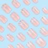 imageBABALAL Round Press on Nails Short Fake Nails Cow Print French Tip Glue on Nails 24Pcs Oval Acrylic Nails for Women and GirlsFNG108shiny