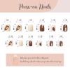 imageBABALAL Round Press on Nails Short Fake Nails Cow Print French Tip Glue on Nails 24Pcs Oval Acrylic Nails for Women and GirlsFNG108shiny