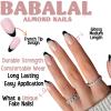 imageBABALAL Round Press on Nails Short Fake Nails Cow Print French Tip Glue on Nails 24Pcs Oval Acrylic Nails for Women and GirlsFNG110black
