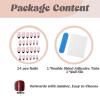 imageBABALAL Round Press on Nails Short Fake Nails Cow Print French Tip Glue on Nails 24Pcs Oval Acrylic Nails for Women and GirlsFNG110black