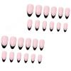 imageBABALAL Round Press on Nails Short Fake Nails Cow Print French Tip Glue on Nails 24Pcs Oval Acrylic Nails for Women and GirlsFNG110black