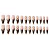 imageBABALAL Round Press on Nails Short Fake Nails Cow Print French Tip Glue on Nails 24Pcs Oval Acrylic Nails for Women and GirlsFNG123brown