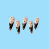 imageBABALAL Round Press on Nails Short Fake Nails Cow Print French Tip Glue on Nails 24Pcs Oval Acrylic Nails for Women and GirlsFNG123brown
