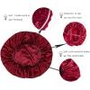 imageBABALAL Satin Sleep Cap 3 Pieces Adjustable Stain Bonnet Soft Sleeping Hat for Women and Girls All Hairstyles Wine Red Black Grey