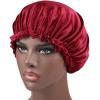 imageBABALAL Satin Sleep Cap 3 Pieces Adjustable Stain Bonnet Soft Sleeping Hat for Women and Girls All Hairstyles Wine Red Black Grey