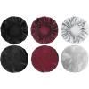 imageBABALAL Satin Sleep Cap 3 Pieces Adjustable Stain Bonnet Soft Sleeping Hat for Women and Girls All Hairstyles Wine Red Black Grey