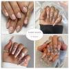 imageBABALAL Short Press on Nails Square False Nails Squoval Nails Glossy Acrylic Nails Pink Fake Nails for Women and Girls