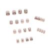 imageBABALAL Short Press on Nails Square False Nails Squoval Nails Glossy Acrylic Nails Pink Fake Nails for Women and Girls