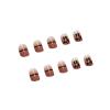 imageBABALAL Square Press on Nails Short Glue on Nails Red Rose Acrylic False Nails Glossy Fake Nails with Design for Women and Girls
