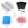 imageEyelash Extension Supplies Lash Extension Kit Including 100 Pairs Under Eye Gel Pads 100 Disposable Mascara Brushes Wands 100 Micro Applicators Brushes 100 Glue Ring Holder 1 Medical Tape