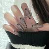 imageBABALAL Coffin Press on Nails Medium Fake Nails Glossy Glue on Nails 24pcs Ballerina Acrylic Nails Glitter Full Cover False NailsNAILN18