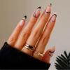 imageBABALAL Round Press on Nails Medium Fake Nails with Nail Glue Glue on Nails 24pcs Oval Acrylic Nails with Swirl French Nails for Women and GirlsNAILA05